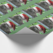 クリスマスロシアのブルーの長毛猫 ラッピングペーパー (角)