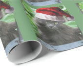 クリスマスロシアのブルーの長毛猫 ラッピングペーパー (ロールコーナー)