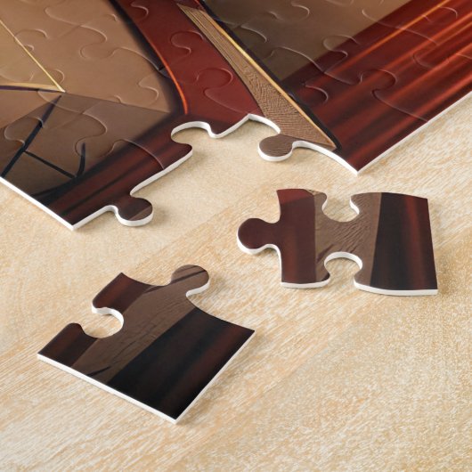 クリスマスロシアのプレゼント暖炉がついた青い猫 ジグソーパズル (側面)