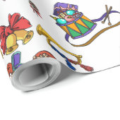 クリスマスロッキングホースのパタパーソナライズされたーン ラッピングペーパー (ロールコーナー)