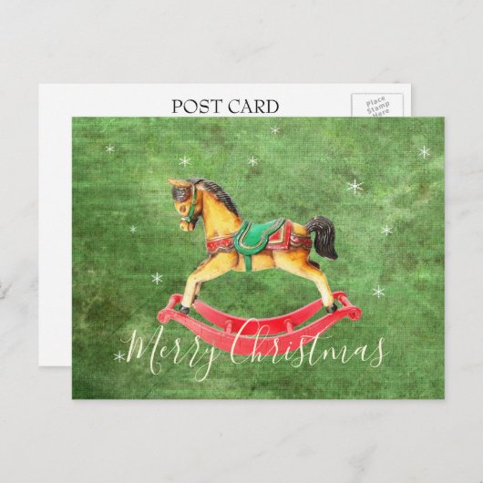 クリスマスロッキング馬はがき シーズンポストカード (正面/裏面)
