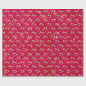 クリスマスロッキング馬包み紙 ラッピングペーパー (フラット)