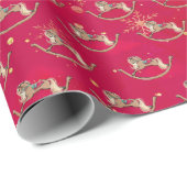 クリスマスロッキング馬包み紙 ラッピングペーパー (ロールコーナー)