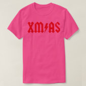 クリスマスロック重転が金属クリスマスおもしろいクリスマス Tシャツ (デザイン正面)