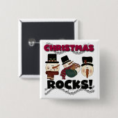 クリスマスロックTシャツとギフト 缶バッジ (正面&裏面)