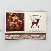 クリスマスロッジディアアントラーウッドタイポグラフィ写真 シーズンカード (内部)