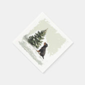クリスマスロットワイラードッグクリスマスツリー スタンダードカクテルナプキン (角)