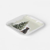 クリスマスロットワイラードッグクリスマスツリー ペーパープレート (傾斜あり)