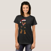 クリスマスロットワイラードッグパターン Tシャツ (正面フル)