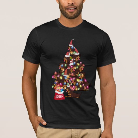 クリスマスロットワイラードッグパピーかわいい Tシャツ (正面)