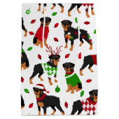 クリスマスロットワイラーメディア抱き枕 ミディアムペーパーバッグ (裏面)