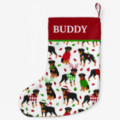 クリスマスロットワイラー名前をカスタムする スモールクリスマスストッキング (裏面)