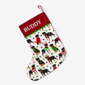 クリスマスロットワイラー名前をカスタムする スモールクリスマスストッキング (裏面 (吊り時))