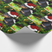 クリスマスロットワイラー子犬の包装紙 ラッピングペーパー (角)