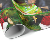 クリスマスロットワイラー子犬の包装紙 ラッピングペーパー (ロールコーナー)