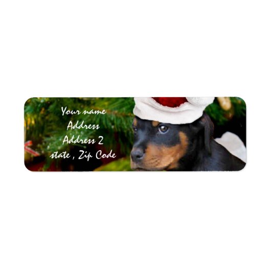 クリスマスロットワイラー子犬 ラベル (正面)