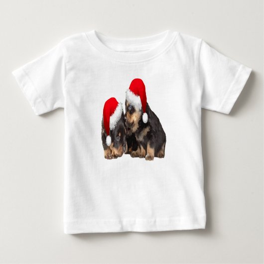 クリスマスロットワイラー着用フェスティバルホリデーハット ベビーTシャツ (正面)