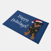 クリスマスロットワイラー ドアマット (アングル)