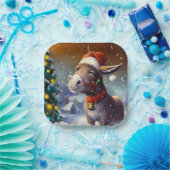 クリスマスロバ1 ペーパープレート (パーティー)