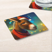 クリスマスロバ3 スクエアペーパーコースター (アングル)