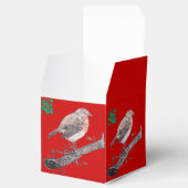 クリスマスロビンとアイビー葉のイラストレーション フェイバーボックス (オープン)