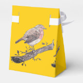 クリスマスロビンとアイビー葉のイラストレーション フェイバーボックス (裏面サイド)