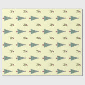 クリスマスロビンとクリスマスツリー ラッピングペーパー (フラット)