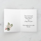 クリスマスロビンとホリーカード サンキューカード (内部)