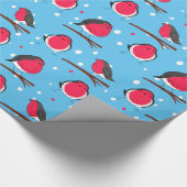 クリスマスロビンの手描き ラッピングペーパー (角)