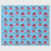 クリスマスロビンの手描き ラッピングペーパー (フラット)