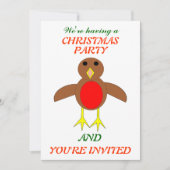 クリスマスロビンカスタムパーティー招待状 招待状 (正面)
