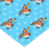 クリスマスロビンキャロル歌うパターン野生動物 ショートテーブルランナー (コーナー)