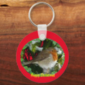クリスマスロビンキーチェーン キーホルダー (正面)