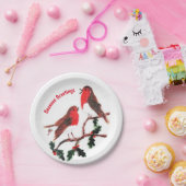 クリスマスロビンズホリシーズンズミートメント ペーパープレート (パーティー)