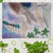 クリスマスロビンティータオル キッチンタオル (折り畳み)