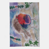 クリスマスロビンティータオル キッチンタオル (縦)