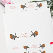 クリスマスロビンバードハッピーホリデー赤と白 ラップアラウンドラベル