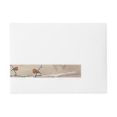 クリスマスロビンバードラップのまわりに住所 シール ラップアラウンド宛名ラベル (正面)