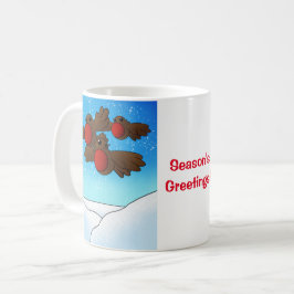 クリスマスロビンバード コーヒーマグカップ