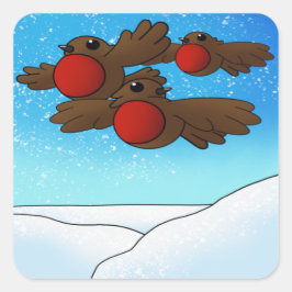 クリスマスロビンバード スクエアシール