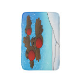 クリスマスロビンバード バスマット (正面縦)