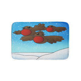 クリスマスロビンバード バスマット