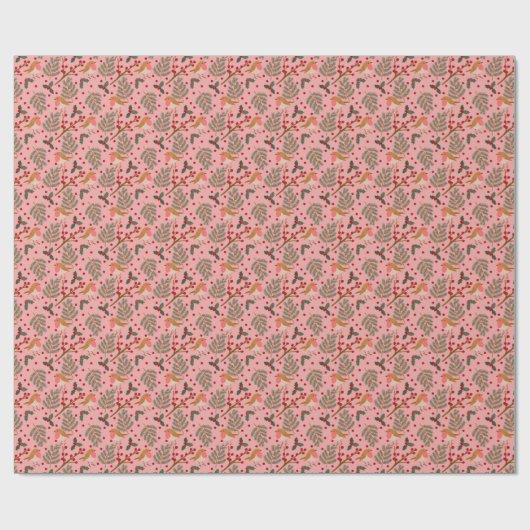 クリスマスロビンラッピング紙 ラッピングペーパー (フラット)