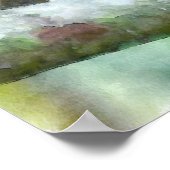 クリスマスロビンレッドバストウィンターウォーターの色 ポスター (角)