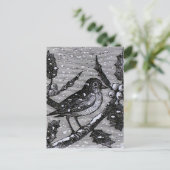 クリスマスロビンヴィンテージ版木、銅版、版画 シーズンポストカード (スタンド正面)