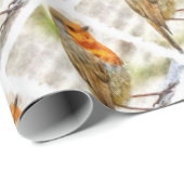 クリスマスロビン冬の水の色 ラッピングペーパー (ロールコーナー)