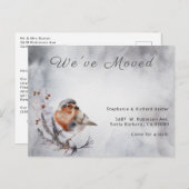 クリスマスロビン引っ越しましたグレイニューホームムービング 案内ポストカード (正面/裏面)