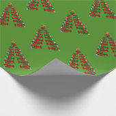 クリスマスロブスターの航海の木の贈り物ラップ緑 ラッピングペーパー (角)