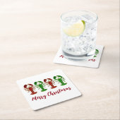 クリスマスロブスター休日 スクエアペーパーコースター (インサイチュ)