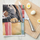 クリスマスロプバニーウサギ キッチンタオル (四つ折り)